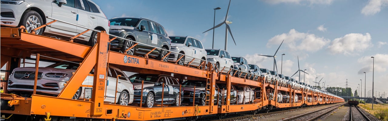 Volvo realiseert forse CO2-besparing door overstap van wegtransport naar spoor